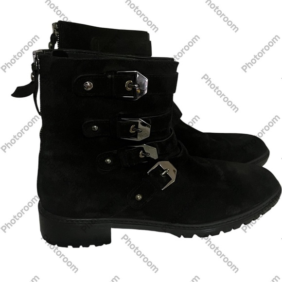 Stuart Weitzman Jitter Bug Black Suede Boots Sz 7 1/2 - Picture 1 of 12
